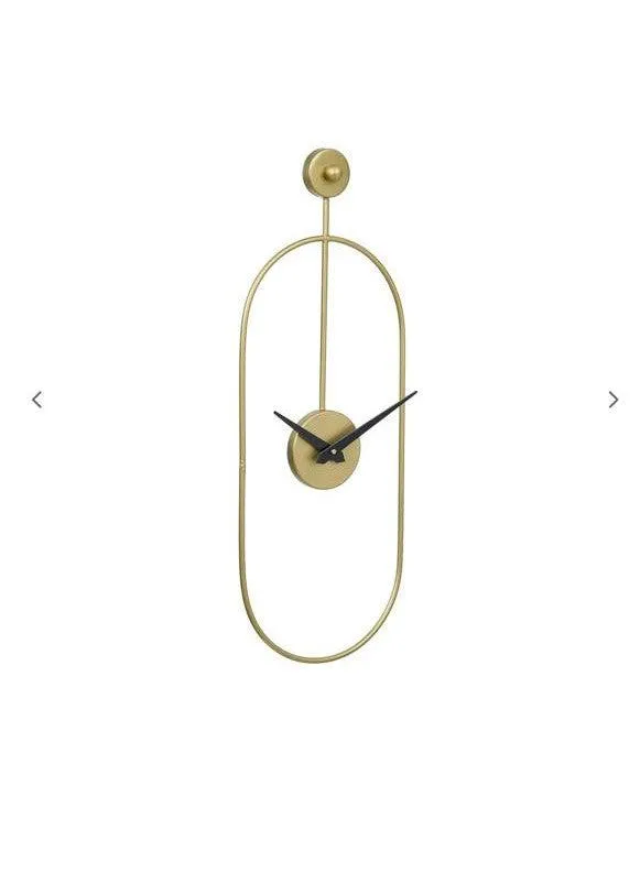 Modern Circular Metal Wall Clock | Elegant Golden Finish | Decorative Vertical Design