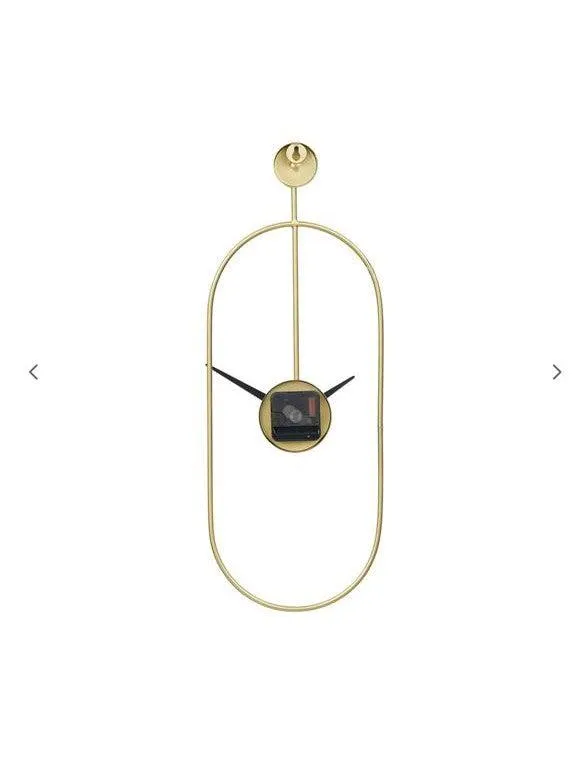 Modern Circular Metal Wall Clock | Elegant Golden Finish | Decorative Vertical Design