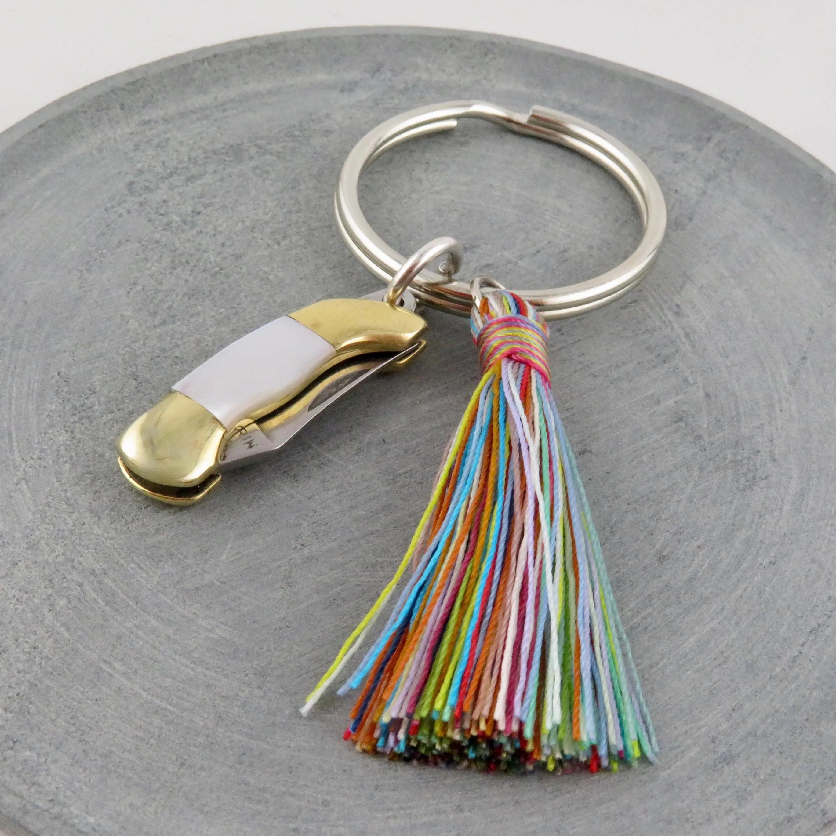 Mother of Pearl Knife Keyring - Md