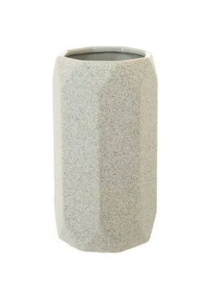 Octagon Ceramic Vase - Grey