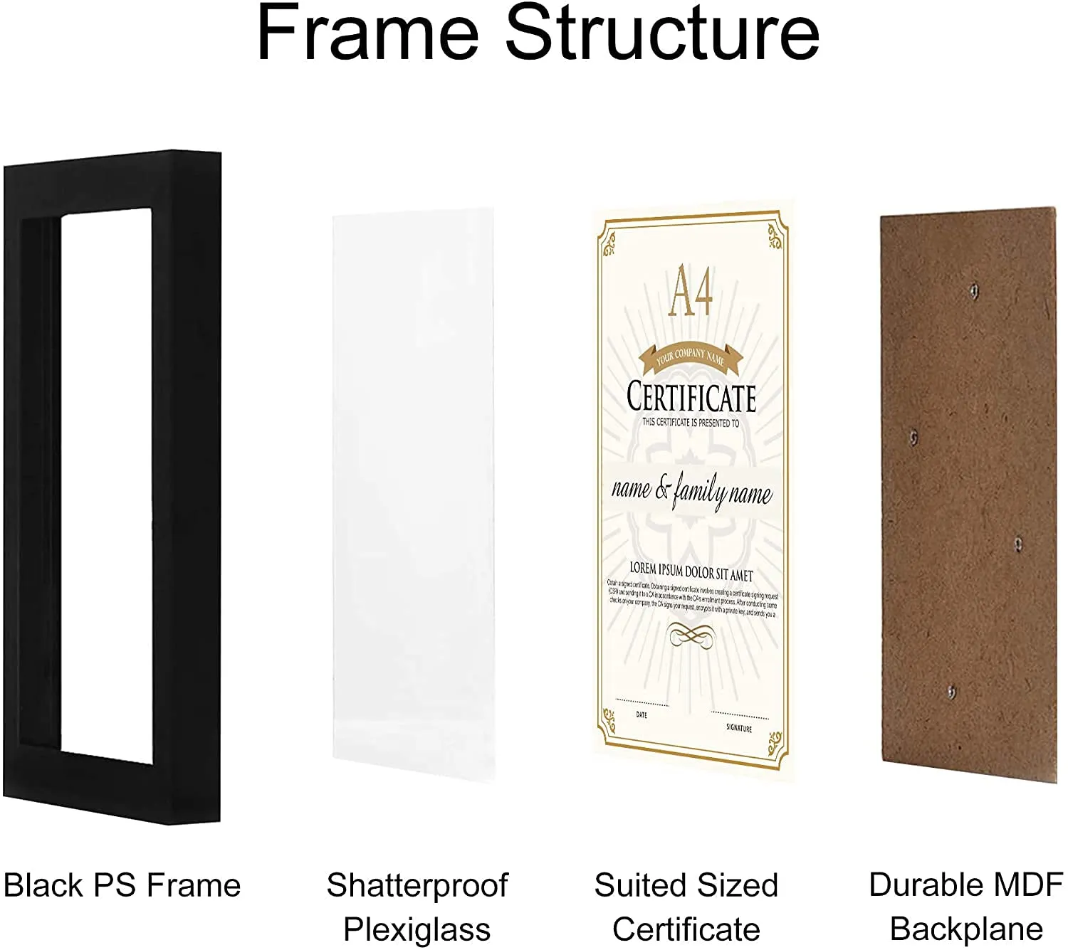 Paintings Villa 8x8 Square Picture Frames Set of 3 Black Wood Photo Frame for Gallery Wall Mounting Display