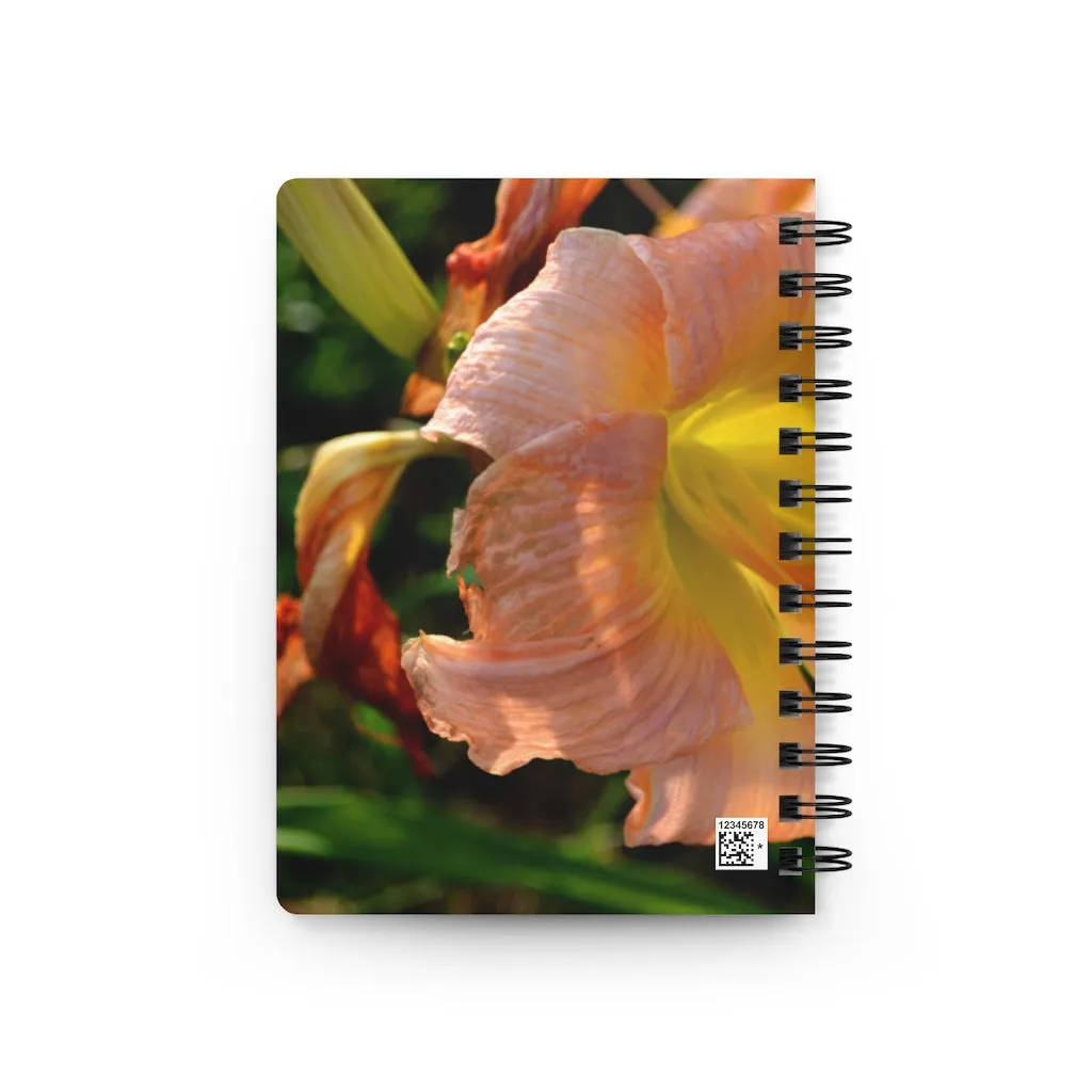 Peach and Yellow Flower Spiral Bound Journal