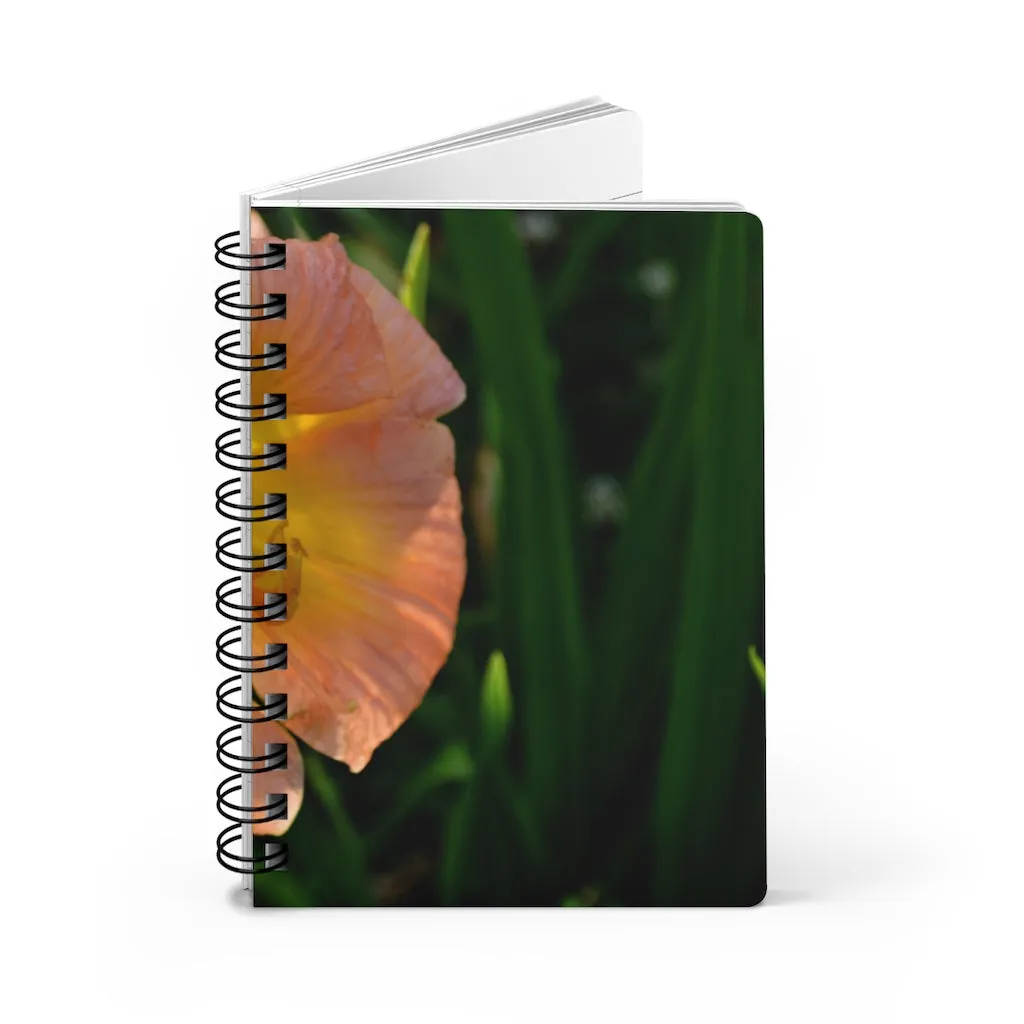 Peach and Yellow Flower Spiral Bound Journal