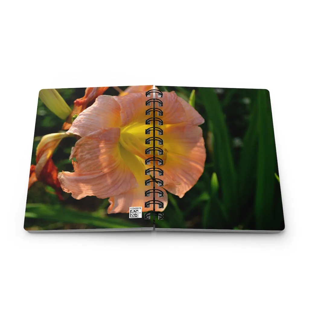 Peach and Yellow Flower Spiral Bound Journal