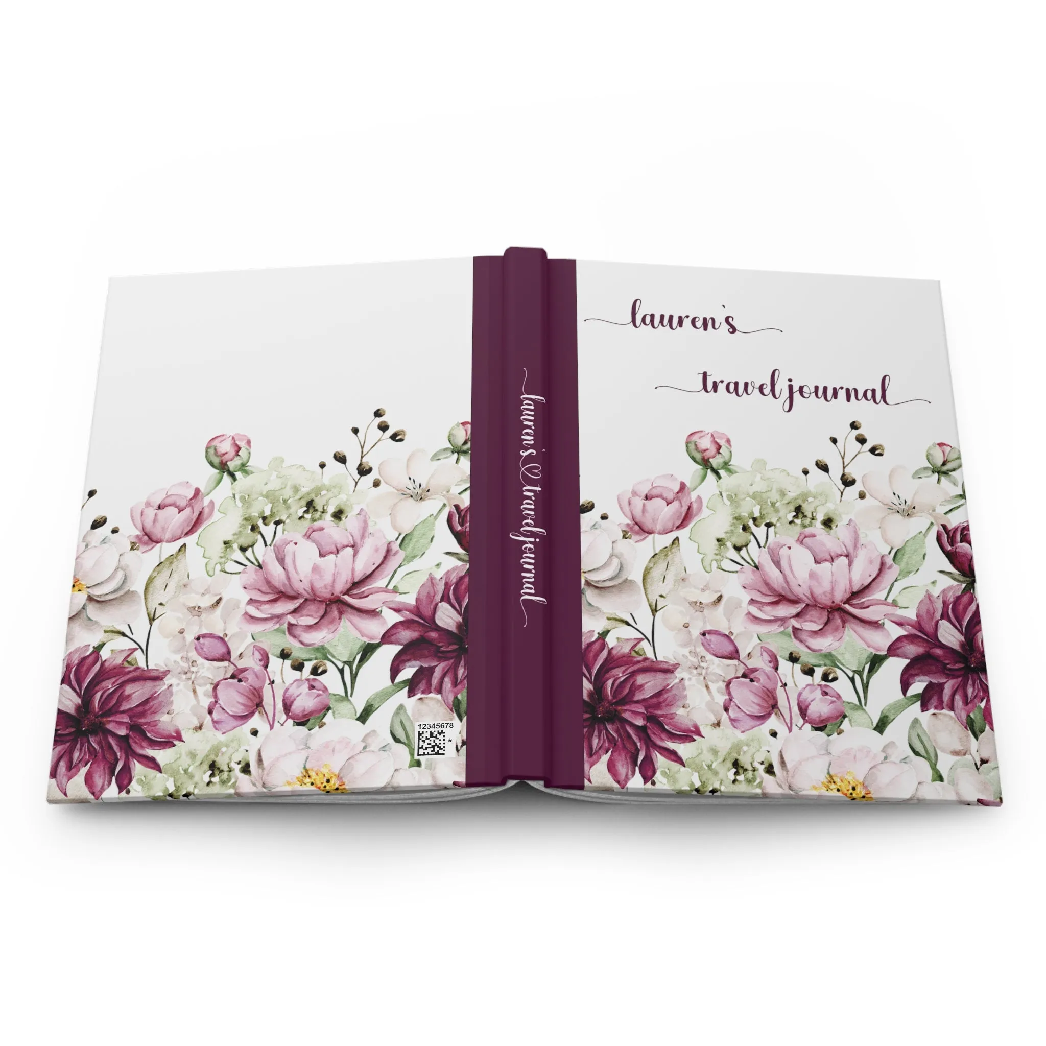 Personalised Hardcover Travel Journal Matte, Wildflowers