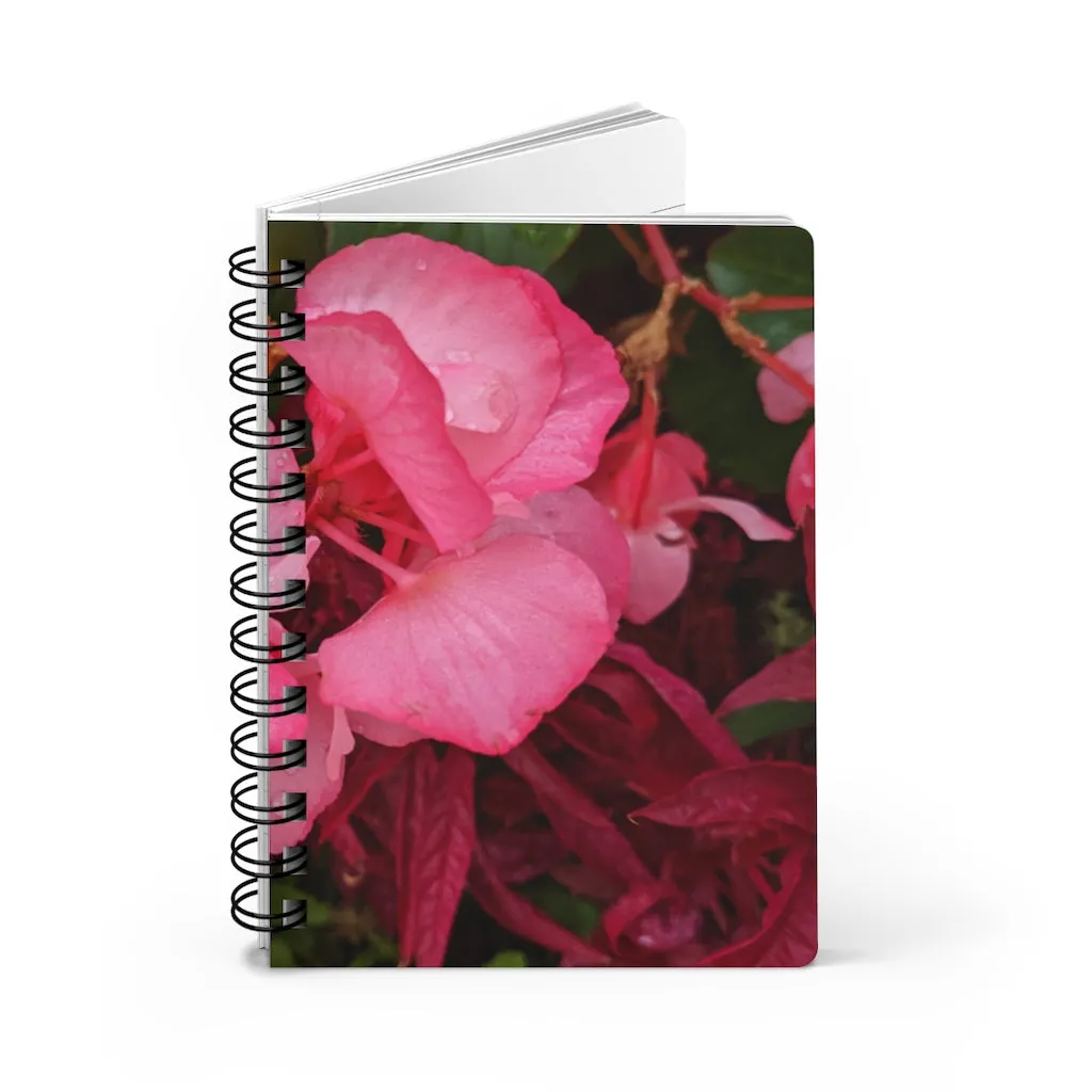 Pink Flowers Spiral Bound Journal