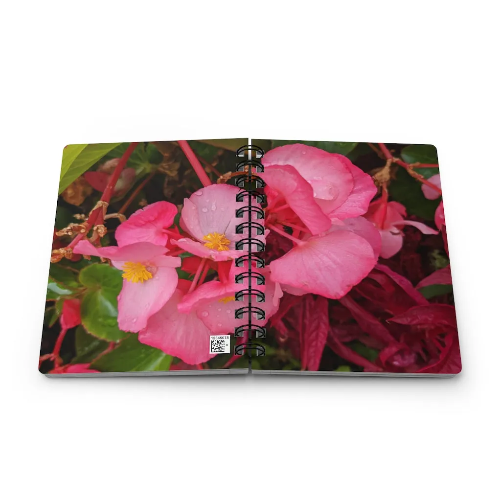 Pink Flowers Spiral Bound Journal