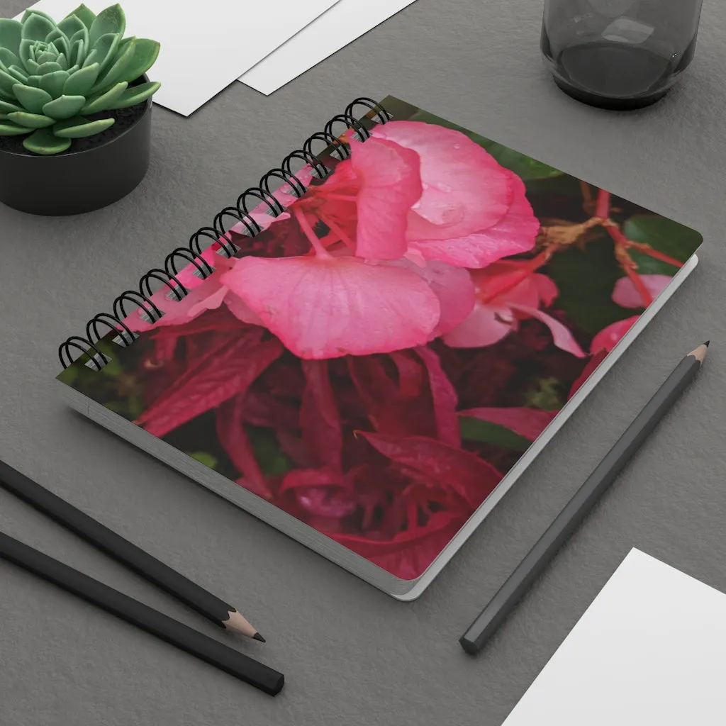 Pink Flowers Spiral Bound Journal