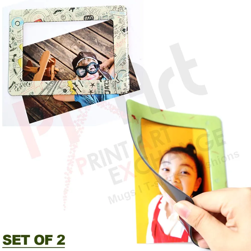 Pixart Memory Magnetic Photo Frame (Multicolor) 2pcs/set [Customized Photo Frame Print Your Photo]