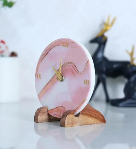 POSH N PLUSH Designer Marble Table Clock