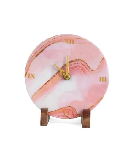 POSH N PLUSH Designer Marble Table Clock