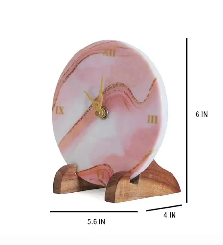 POSH N PLUSH Designer Marble Table Clock