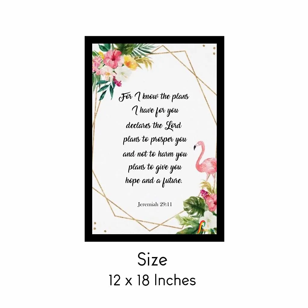 Printality Wall Photo Frame Jeremiah 29:11 Bible Verse Printed Wall Hanging Big Size 12 x 18 inches Photo Frames for wall dacoration