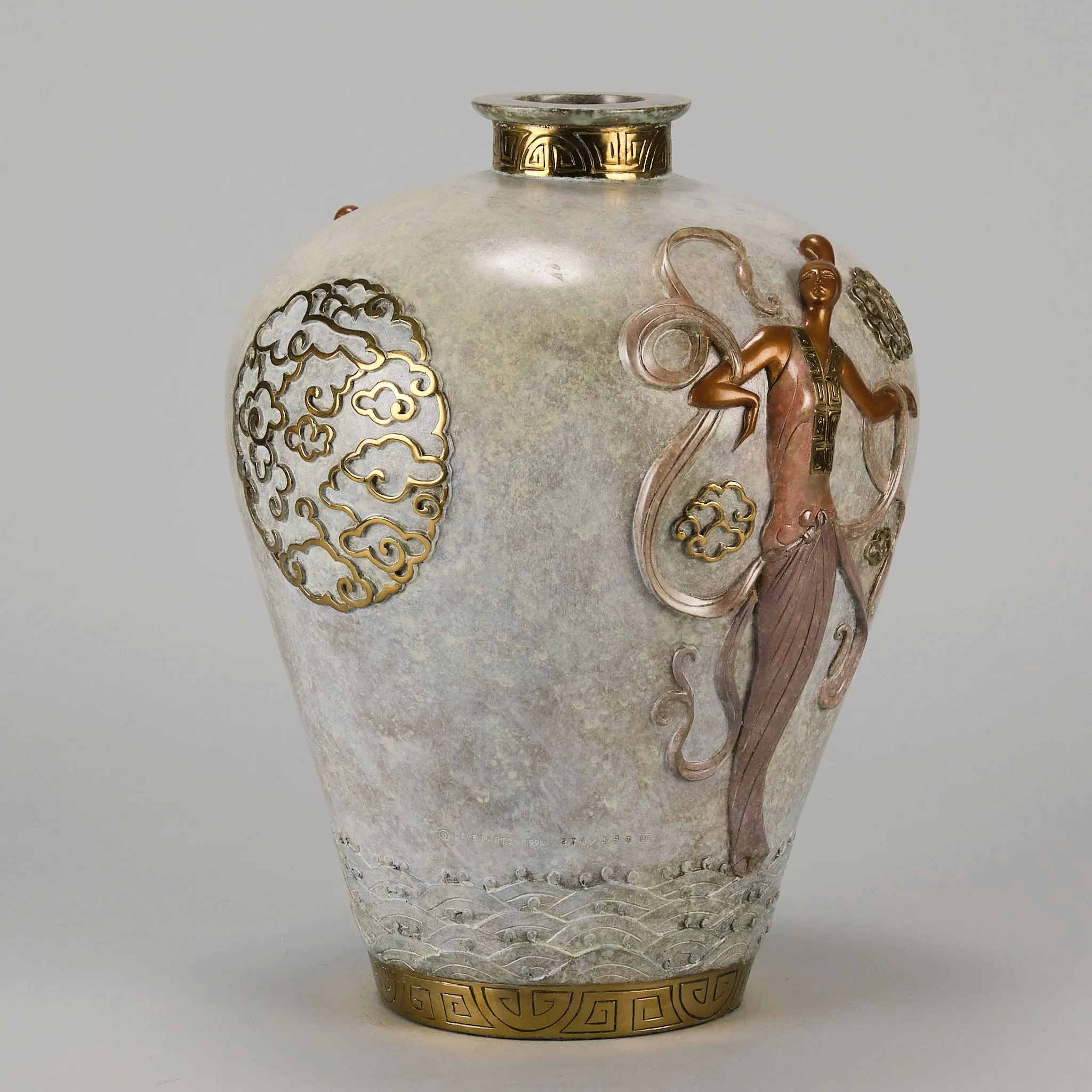 "Oriental Mystery Bronze Vase" by Erté