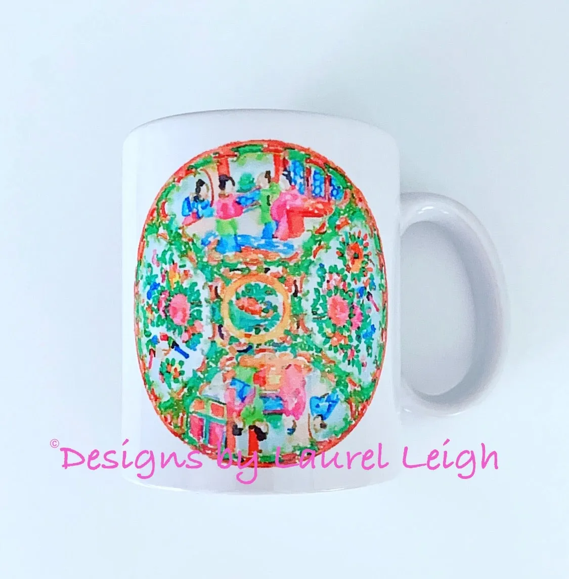 Rose Medallion Watercolor Coffee Mug - 2 Designs