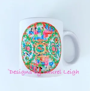 Rose Medallion Watercolor Coffee Mug - 2 Designs