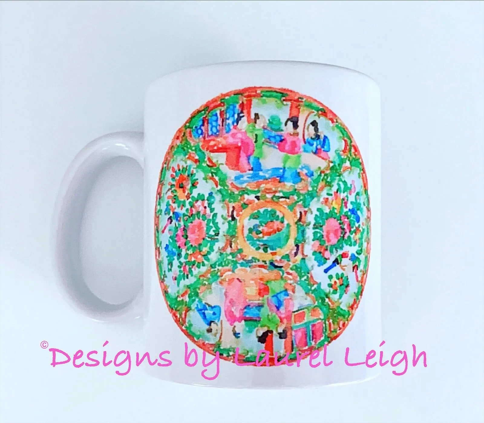 Rose Medallion Watercolor Coffee Mug - 2 Designs