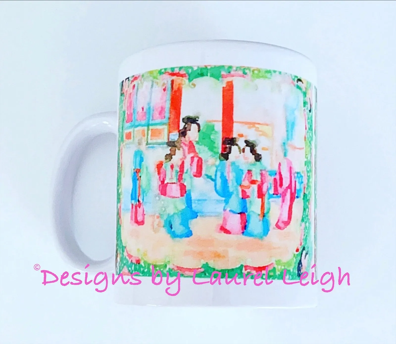 Rose Medallion Watercolor Coffee Mug - 2 Designs