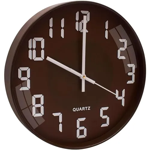 Rylan Wall Clock 12" Silent Quartz Decorative Latest Wall Clock Non-Ticking Classic Clock Battery Operated Round Easy to Read for Room/Home/Kitchen/Bedroom/Office/School