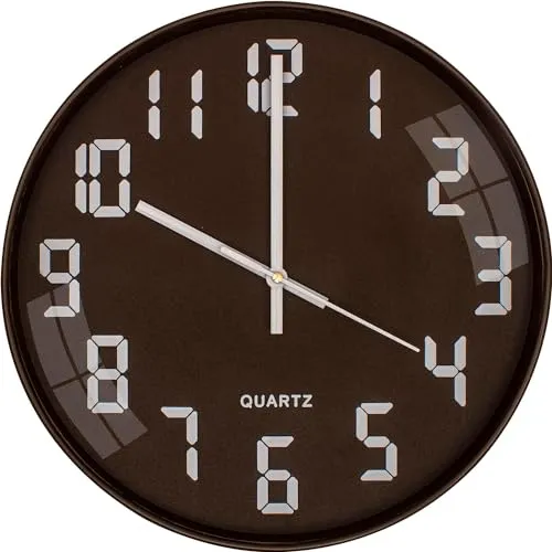 Rylan Wall Clock 12" Silent Quartz Decorative Latest Wall Clock Non-Ticking Classic Clock Battery Operated Round Easy to Read for Room/Home/Kitchen/Bedroom/Office/School