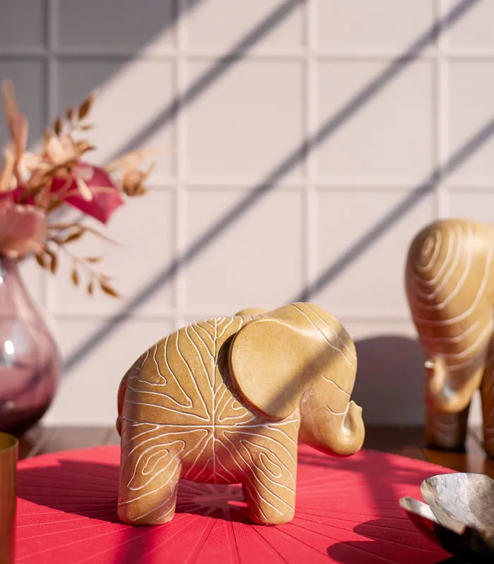 Sand Carved Elephant Sculpture