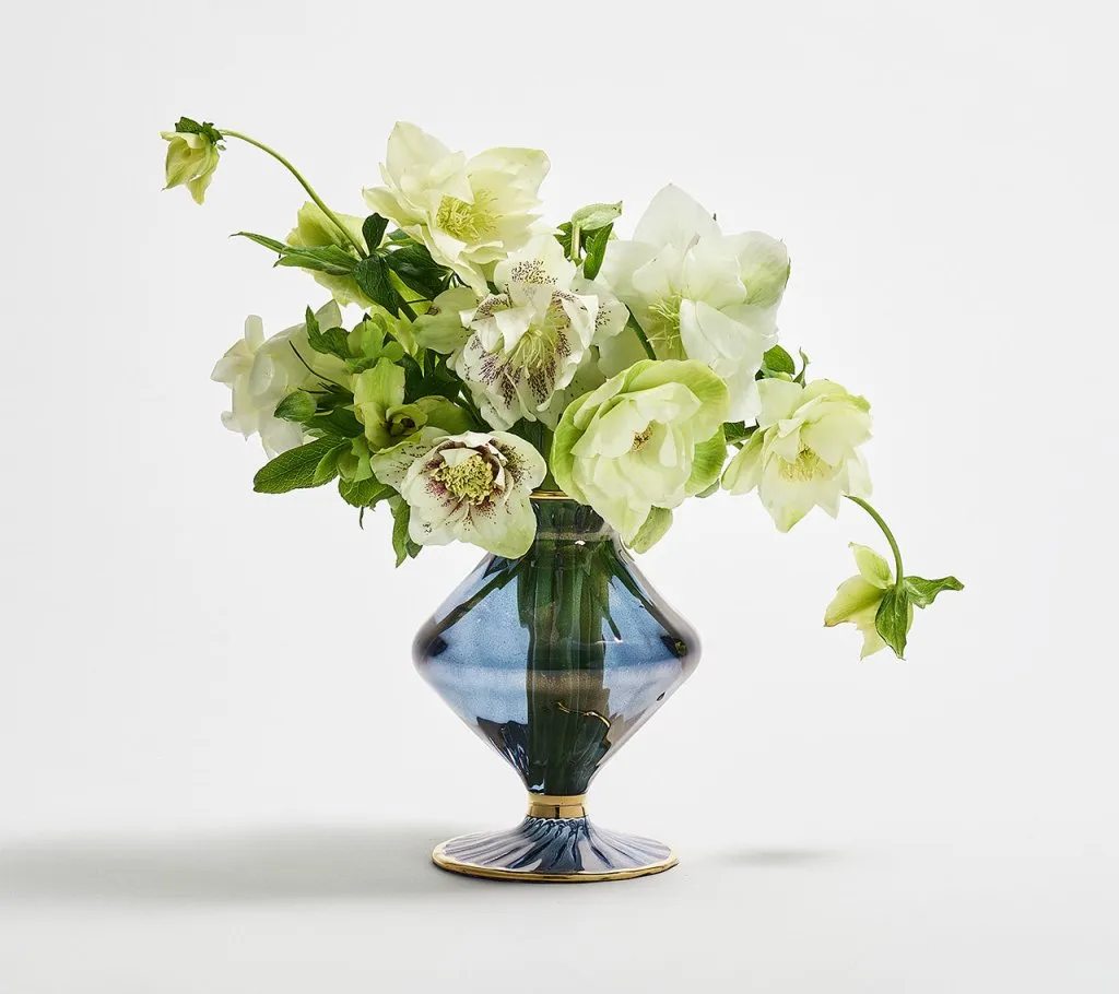 Scallop Bud Vase in Blue