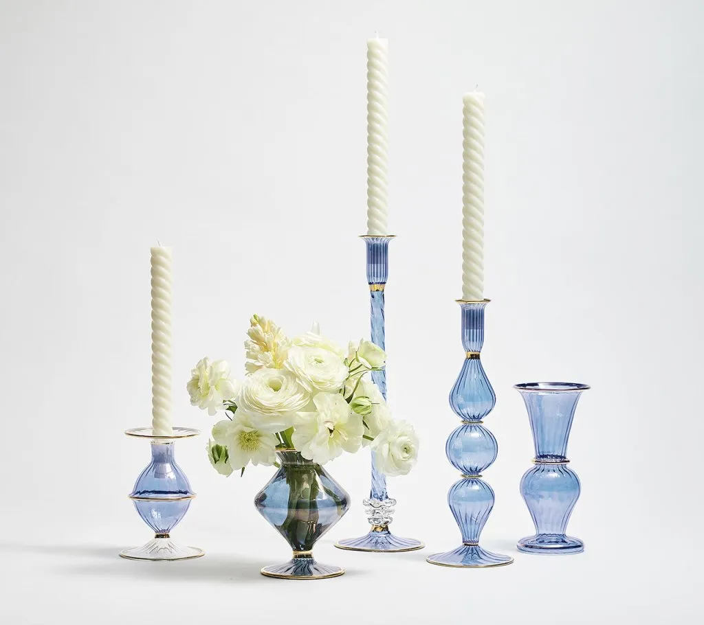 Scallop Bud Vase in Blue