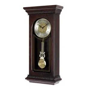 SEIKO Decorative Vertical Pendulum Rosewood Wooden Analog English Numbers Musical Hourly Chimes Home Decor Wall Clock (Size: 31.8 x 13.5 x 65.5 CM | Weight: 6700 gram) QXH008BN