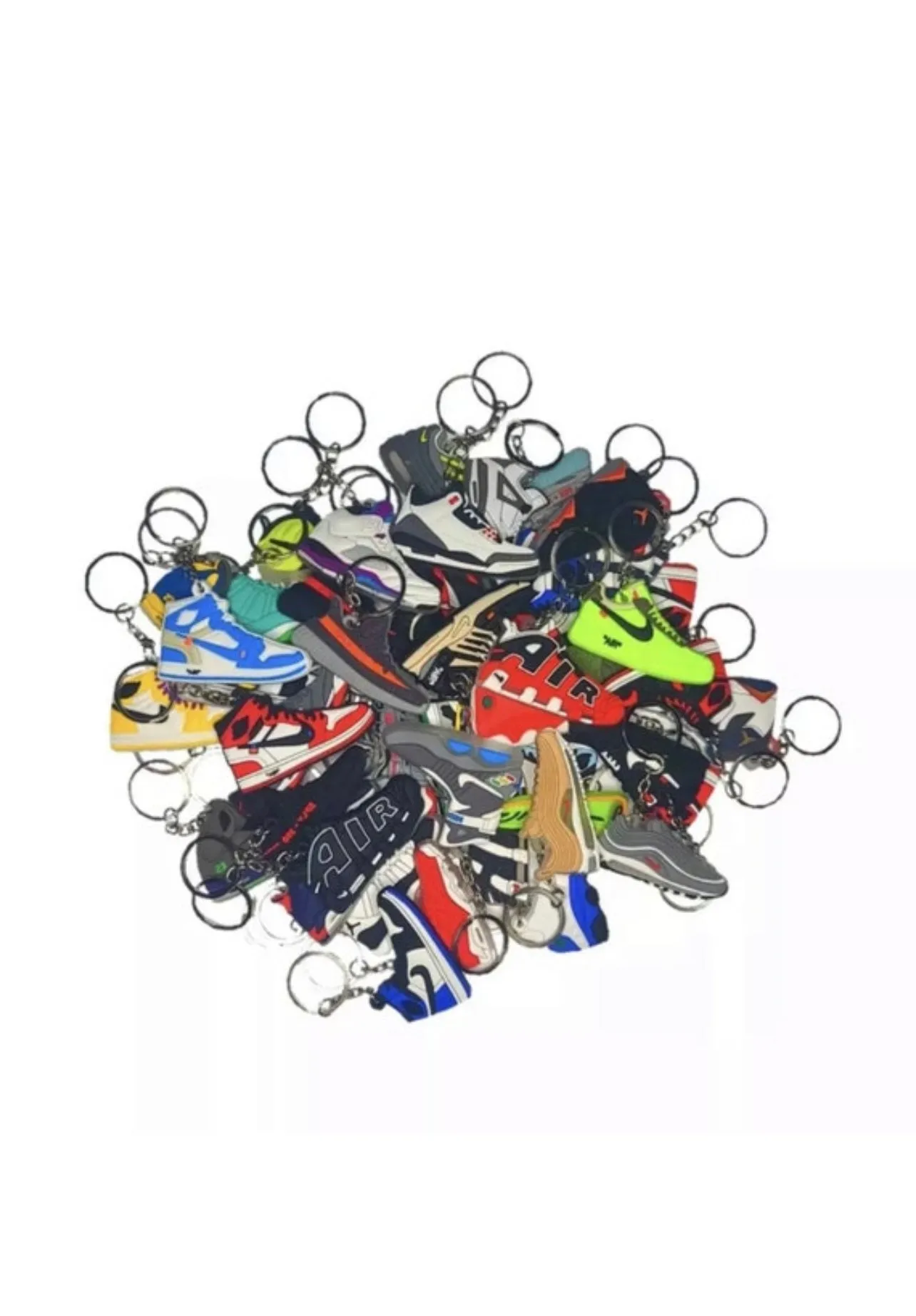 Shoe Keychains Sneaker Keychains Party Favors (Random Pack) BULK Popular Retro Shoe Keychains for Birthday Parties, Gift Bags, Zapato llaveros