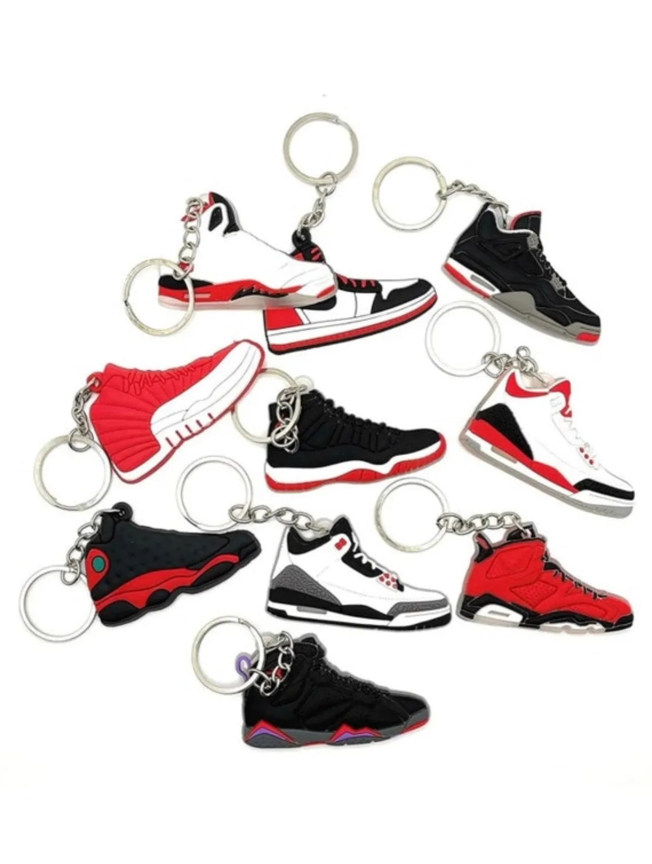 Shoe Keychains Sneaker Keychains Party Favors (Random Pack) BULK Popular Retro Shoe Keychains for Birthday Parties, Gift Bags, Zapato llaveros