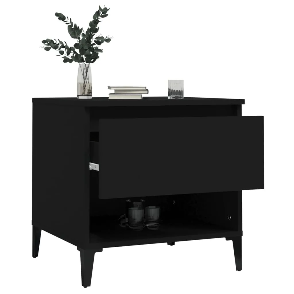 Side Tables 2 pcs Black 50x46x50 cm Engineered Wood