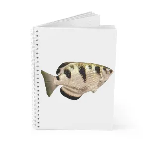 Silver and Black Fish Spiral Notebook