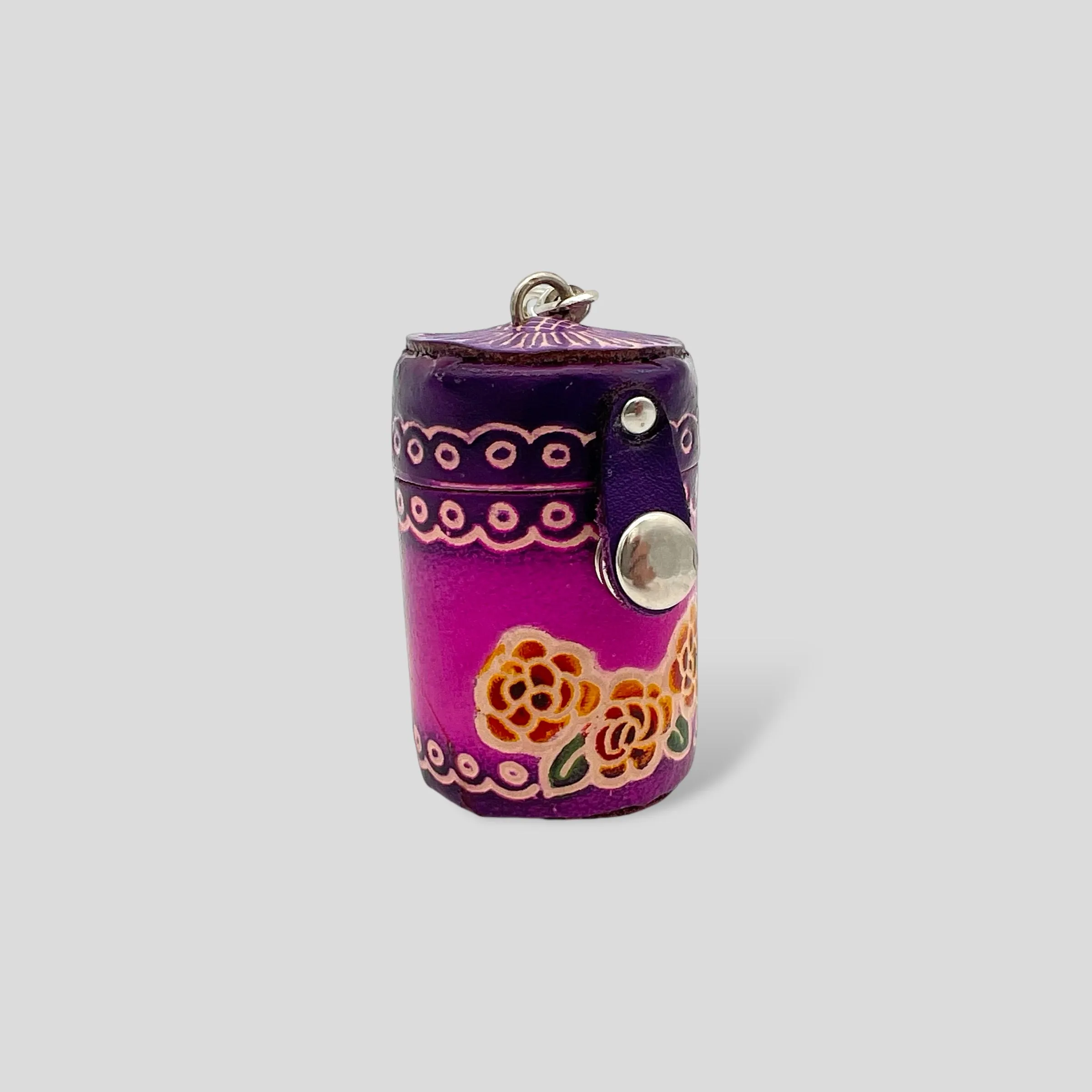 Small Cylinder Floral Keychain