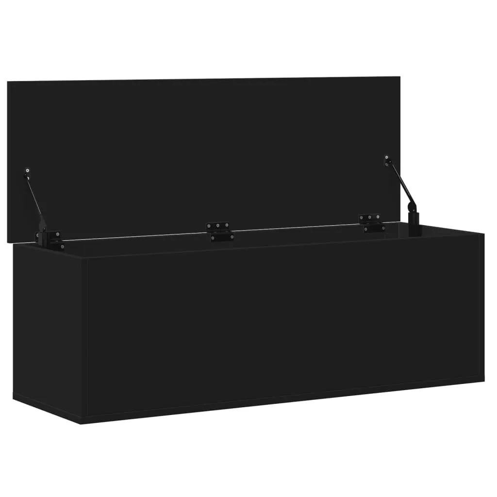 Storage Box Black 102x35x35 cm Engineered Wood