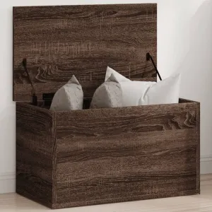 Storage Box Brown Oak 60x35x35 cm Engineered Wood