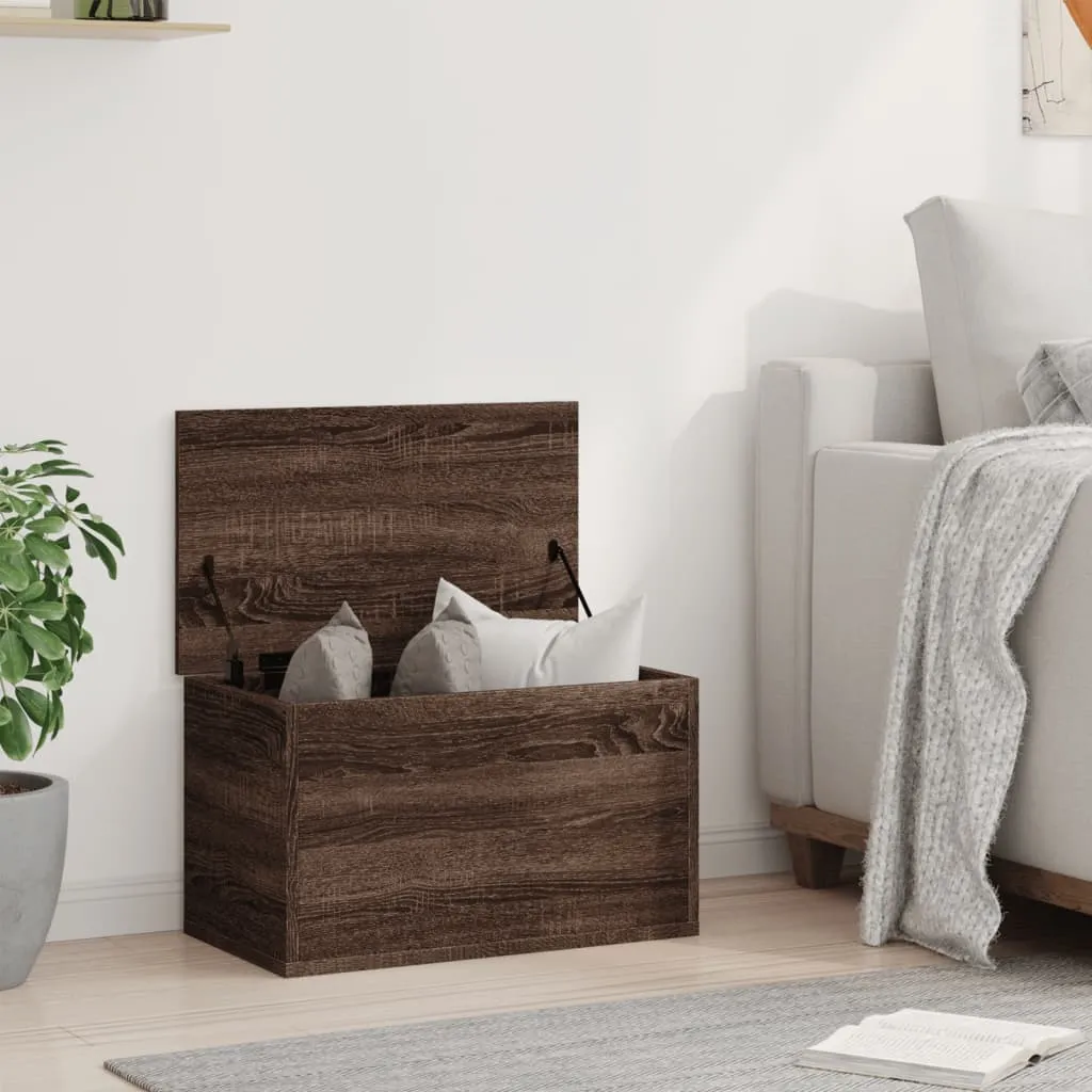 Storage Box Brown Oak 60x35x35 cm Engineered Wood