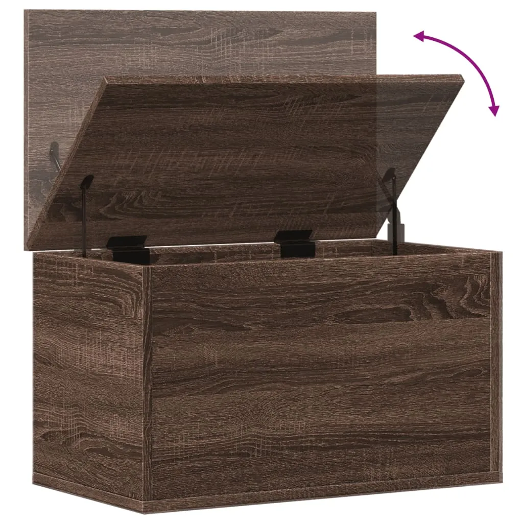 Storage Box Brown Oak 60x35x35 cm Engineered Wood