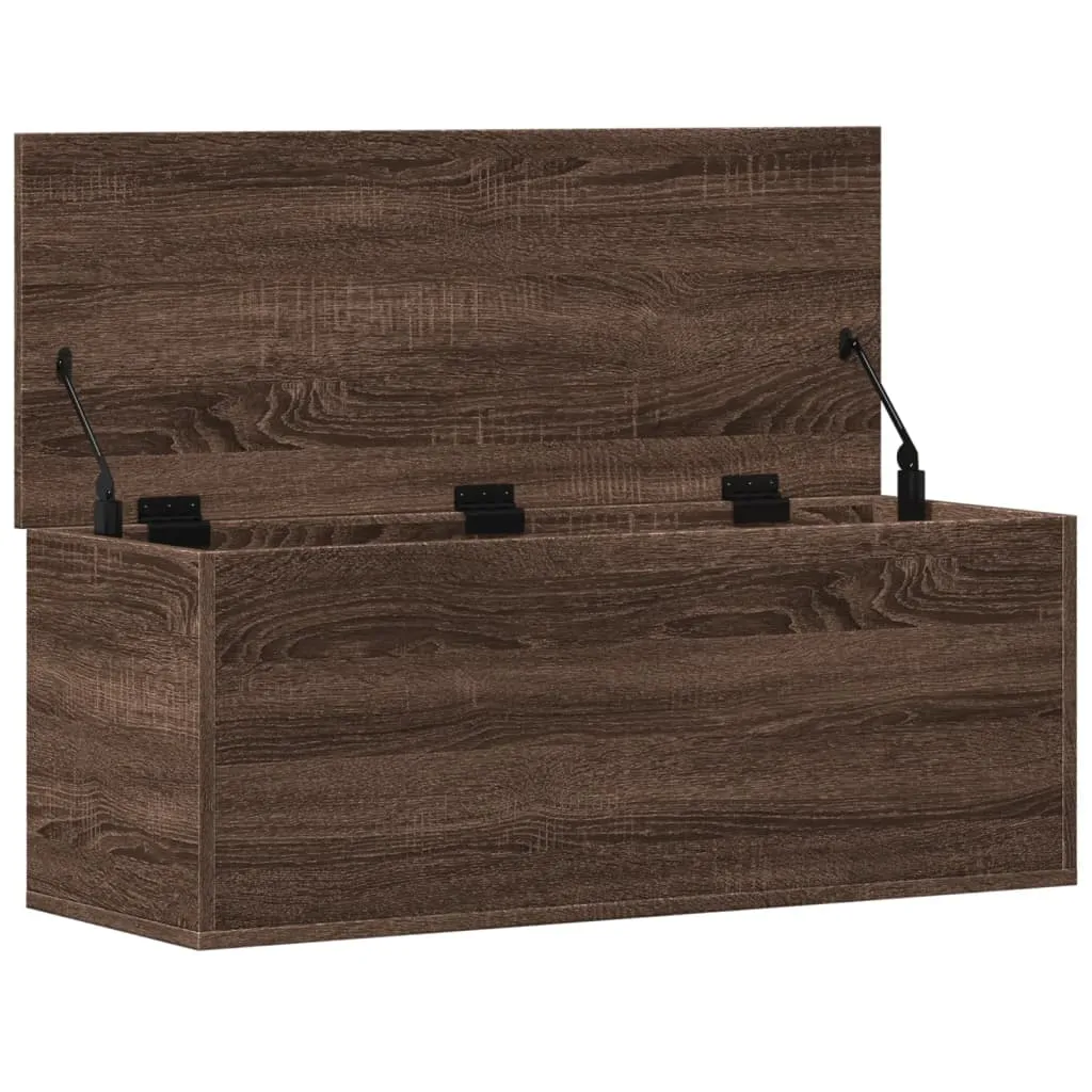 Storage Box Brown Oak 90x35x35 cm Engineered Wood