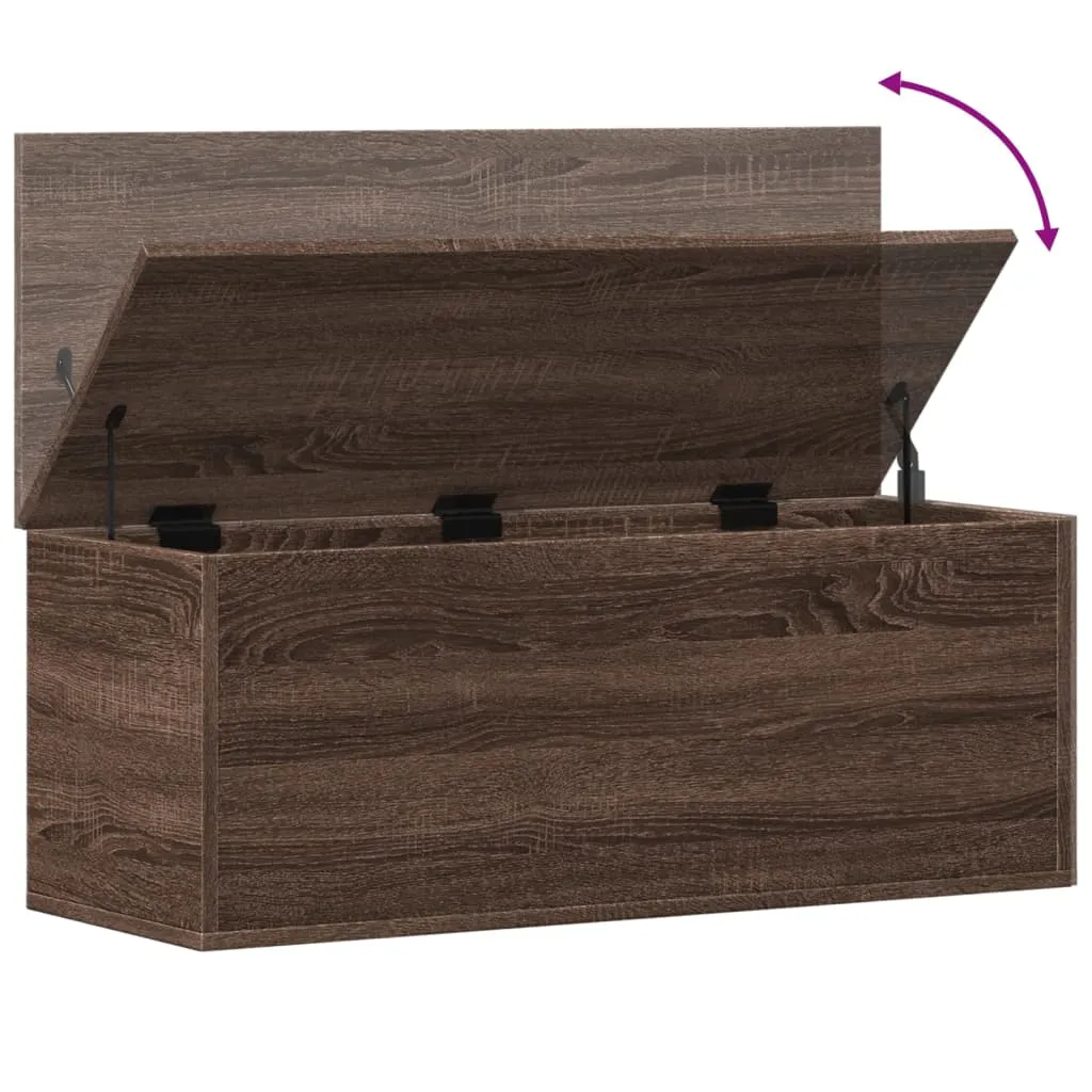 Storage Box Brown Oak 90x35x35 cm Engineered Wood