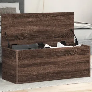 Storage Box Brown Oak 90x35x35 cm Engineered Wood