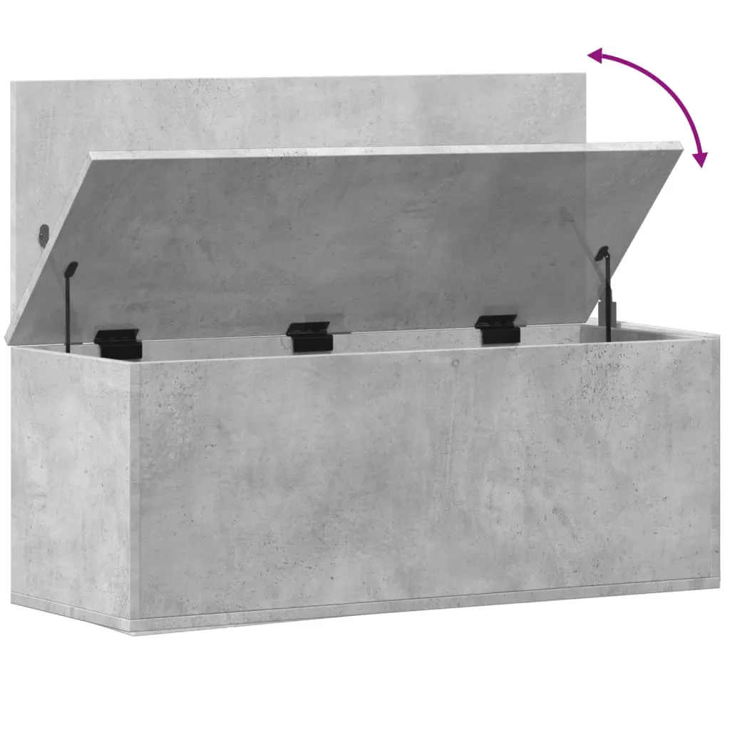 Storage Box Concrete Grey 90x35x35 cm Engineered Wood