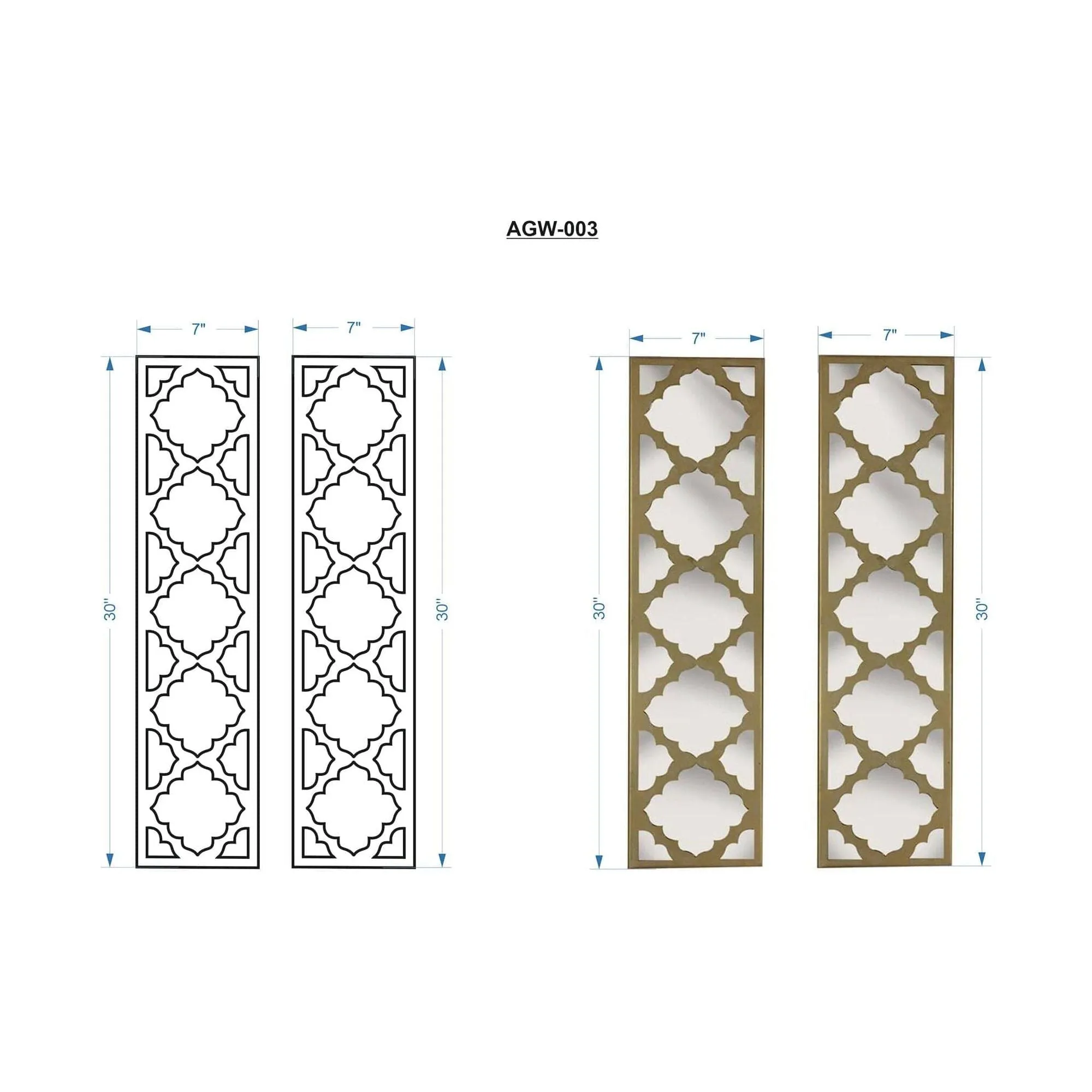 Surya Alpenglow Wall Mirror 7W x 30H - AGW003-SET