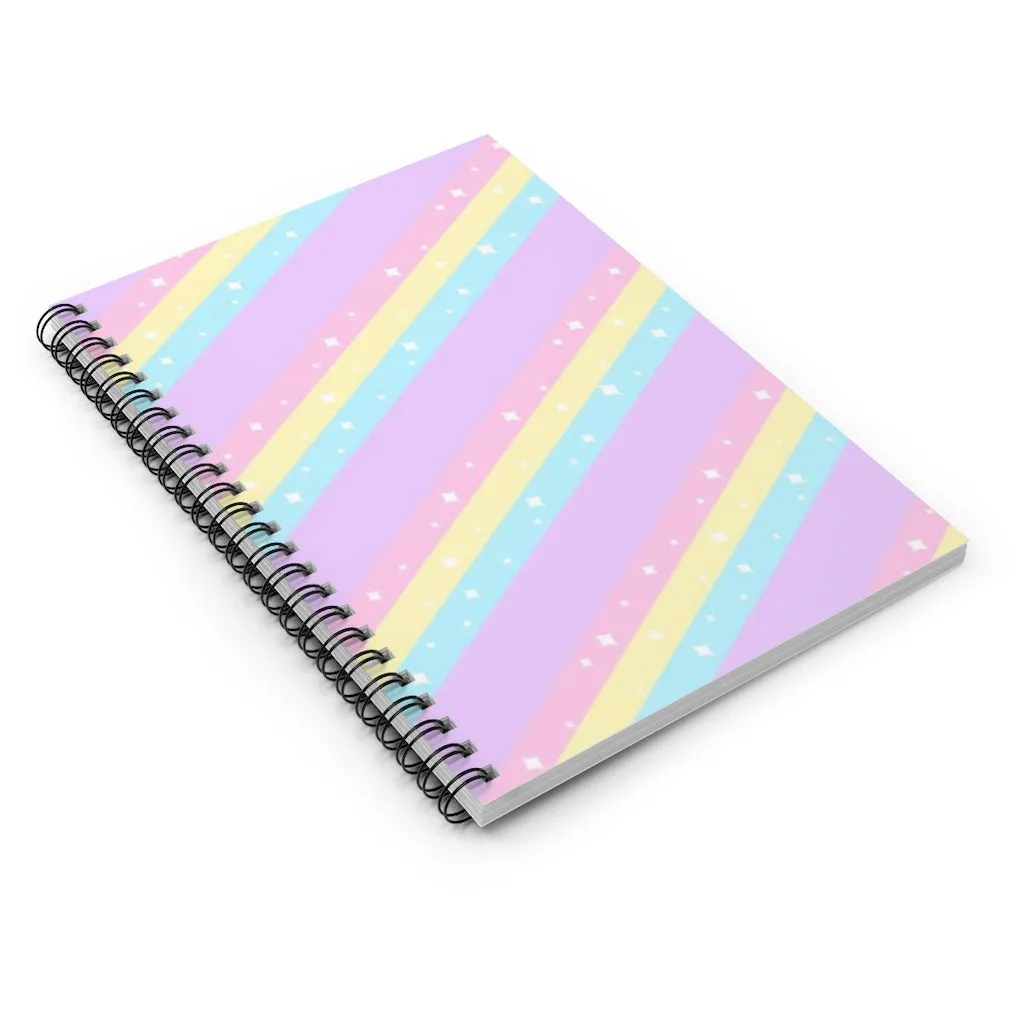 Teatime Fantasy Purple Rainbow Spiral Notebook - Ruled Line