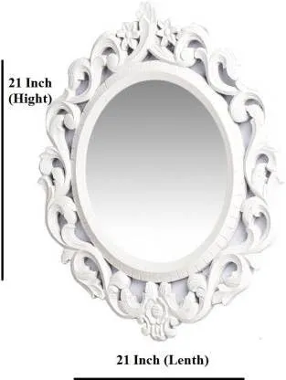 Vas Collection MDF Mirror Frame Decorative Mirror for Wall Decor,Bedroom,Living Room,Bathroom & Hallway(Round)