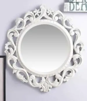 Vas Collection MDF Mirror Frame Decorative Mirror for Wall Decor,Bedroom,Living Room,Bathroom & Hallway(Round)