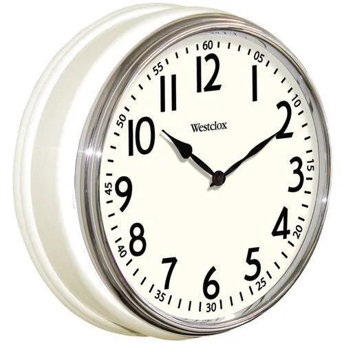 Westclox 12&amp;quot; Round Vintage Kitchen Classic Clock&#44; White (pack of 1 Ea)